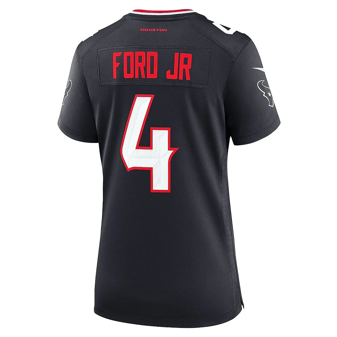 Zennovawear Women's Houston Texans Mike Ford Navy Team Game Jersey