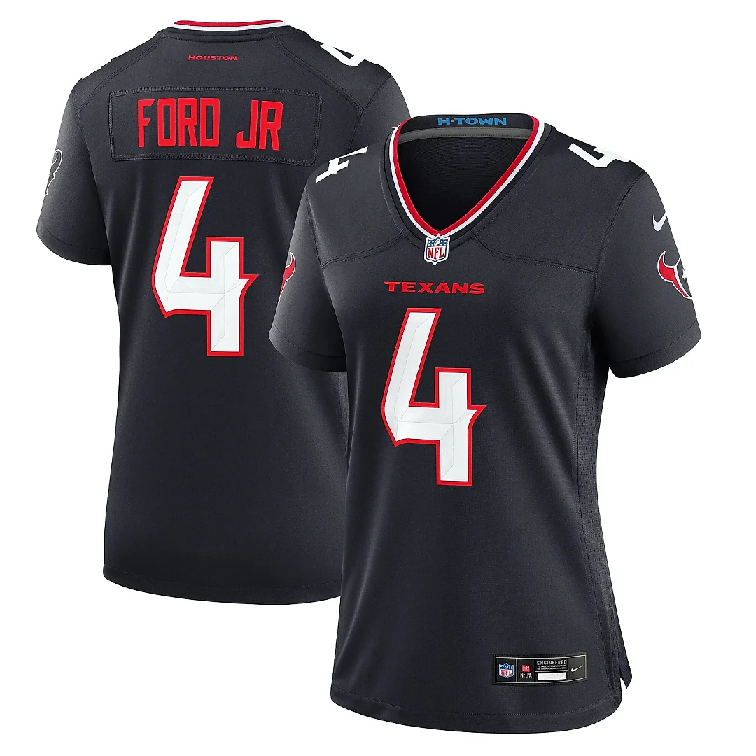 Zennovawear Women's Houston Texans Mike Ford Navy Team Game Jersey
