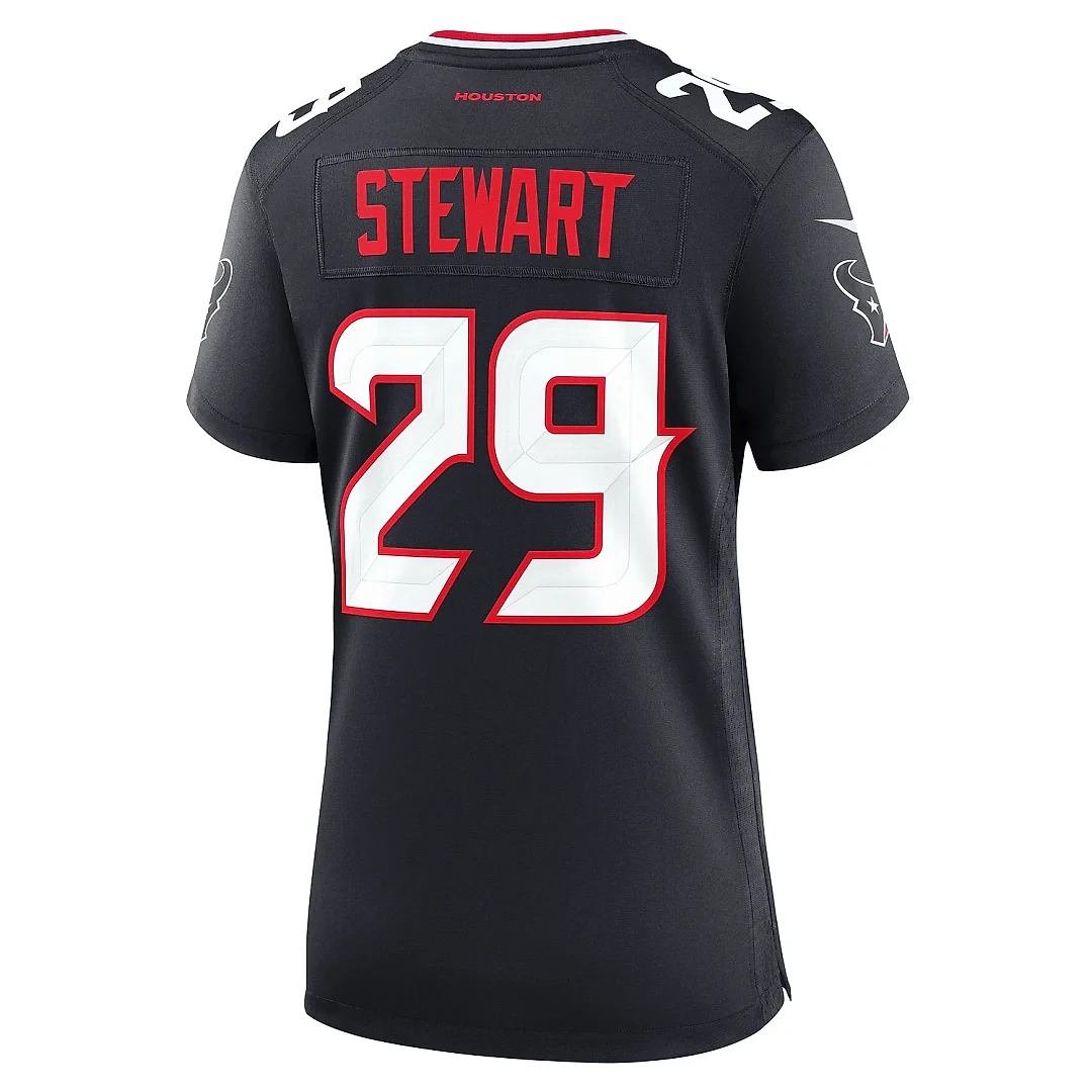 Zennovawear Women's Houston Texans M.J. Stewart Navy Team Game Jersey