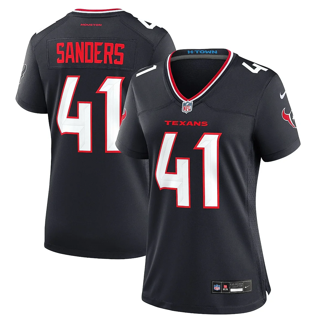 Zennovawear Women's Houston Texans Myjai Sanders Navy Team Game Jersey