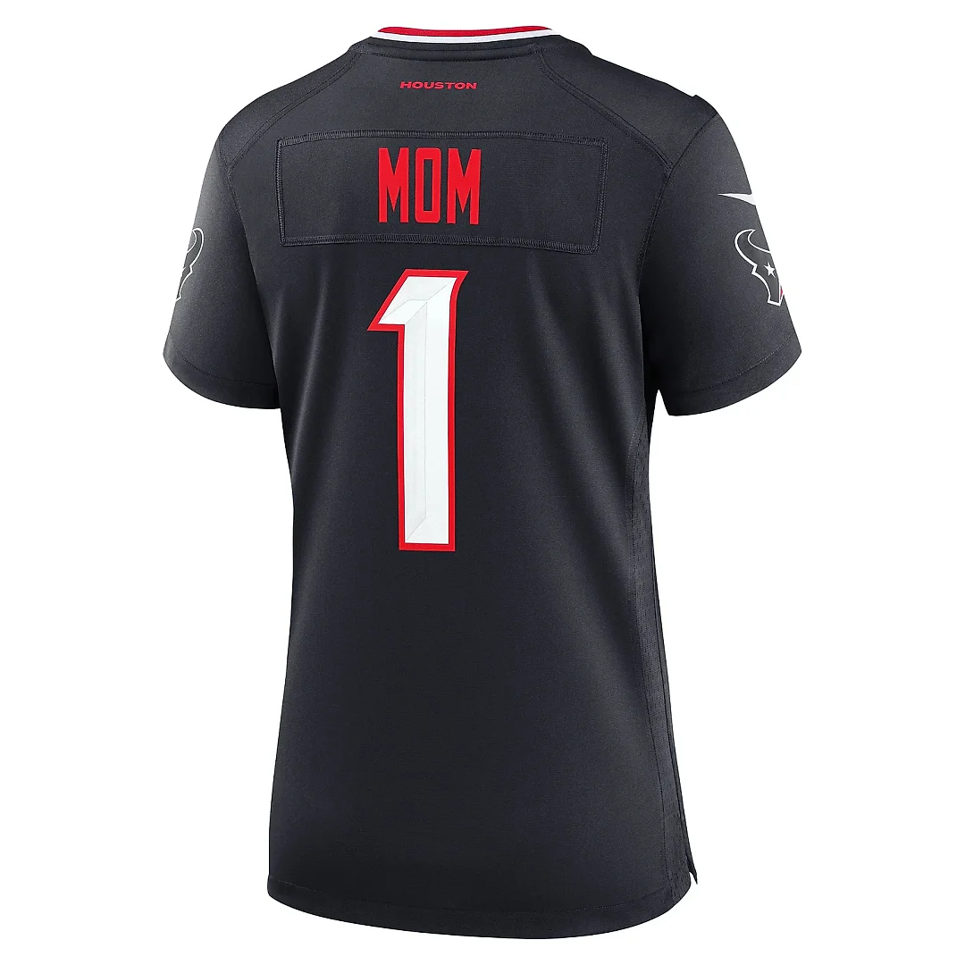 Zennovawear Women's Houston Texans Navy 1 Mom Game Jersey