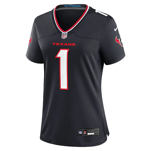 Zennovawear Women's Houston Texans Navy 1 Mom Game Jersey