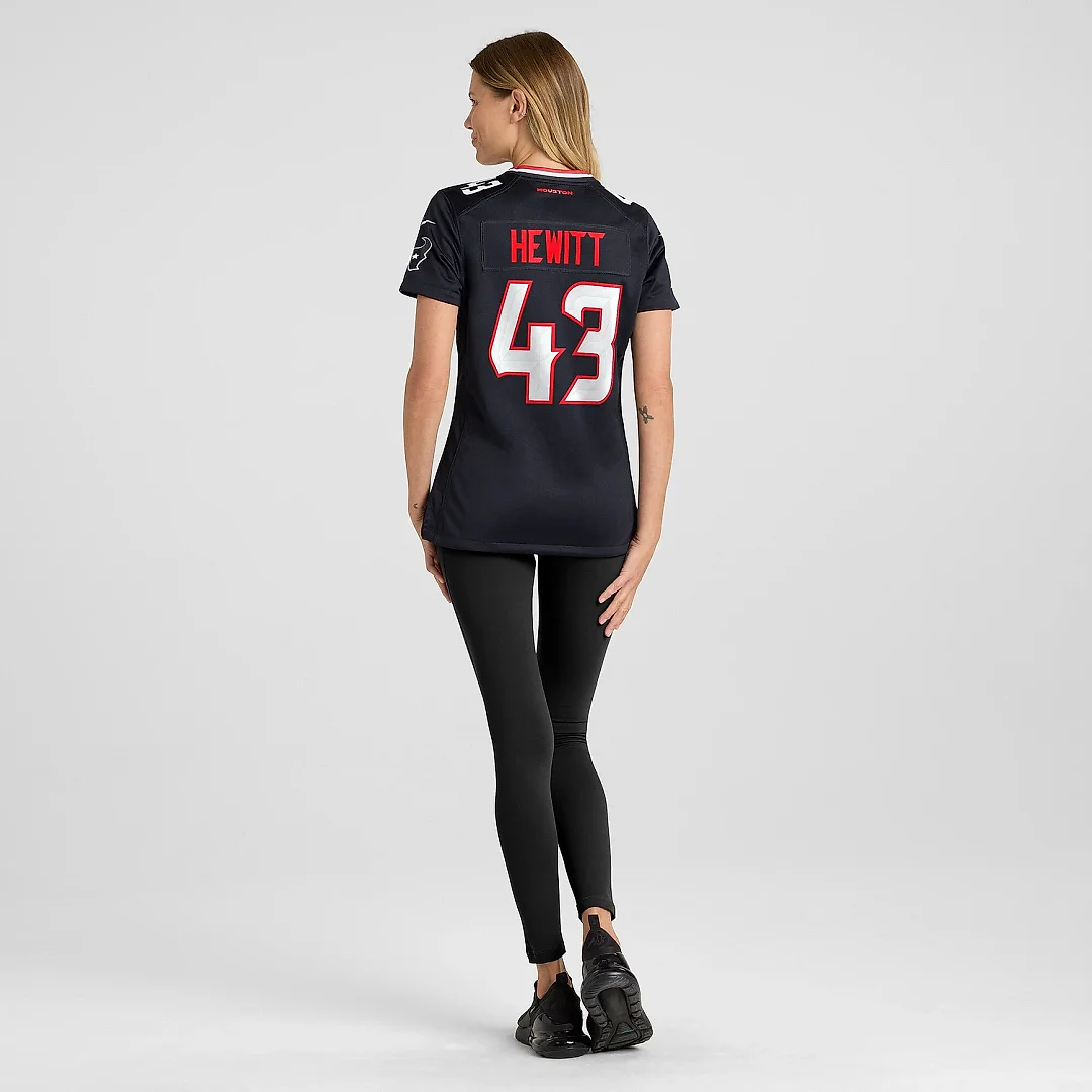Zennovawear Women's Houston Texans Neville Hewitt Navy Team Game Jersey