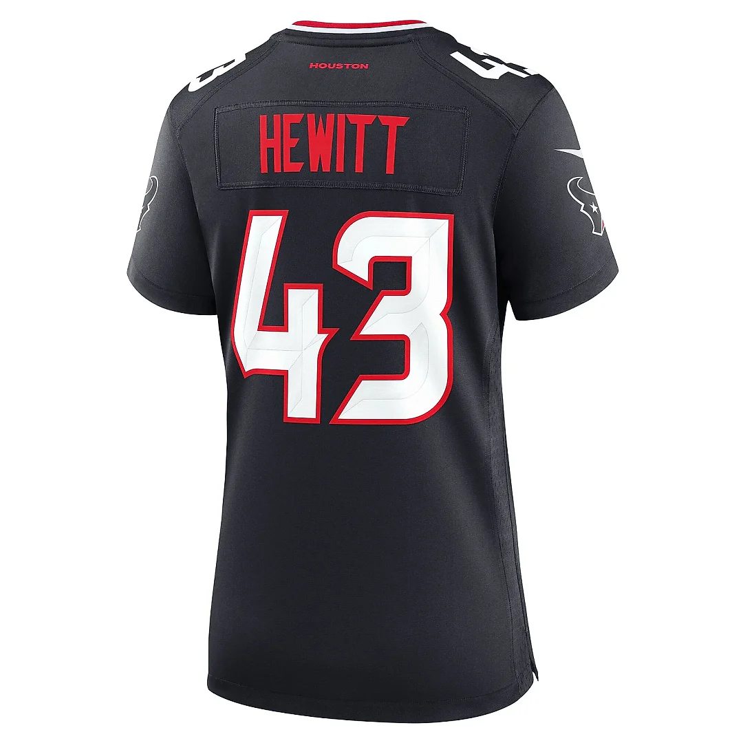 Zennovawear Women's Houston Texans Neville Hewitt Navy Team Game Jersey