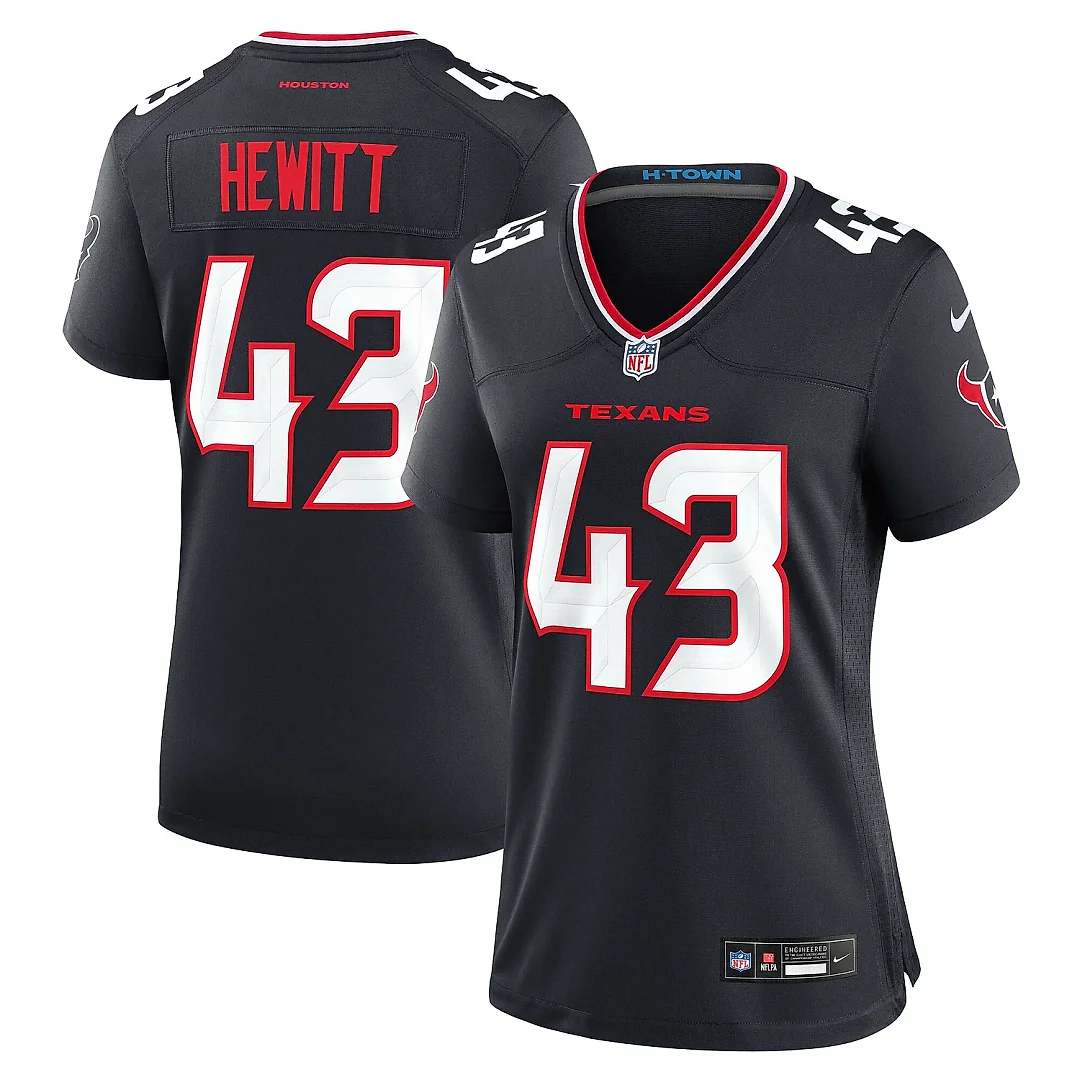 Zennovawear Women's Houston Texans Neville Hewitt Navy Team Game Jersey