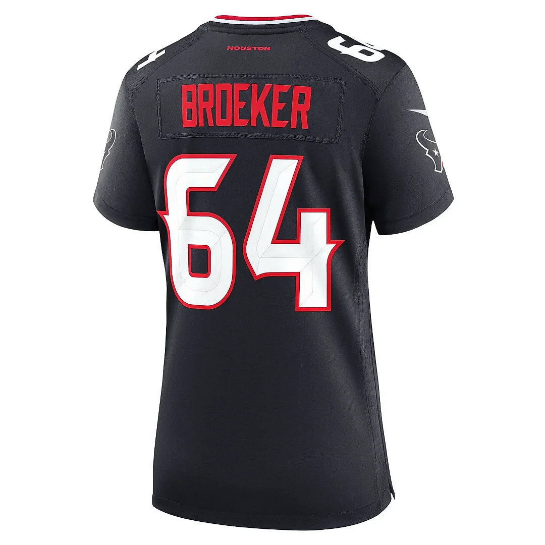 Zennovawear Women's Houston Texans Nick Broeker Navy Team Game Jersey