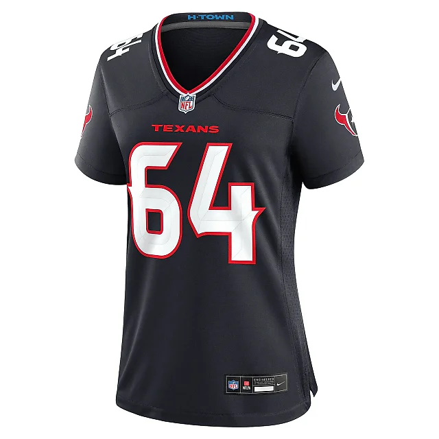 Zennovawear Women's Houston Texans Nick Broeker Navy Team Game Jersey