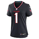 Zennovawear Women's Houston Texans Number 1 Bride Navy Game Jersey