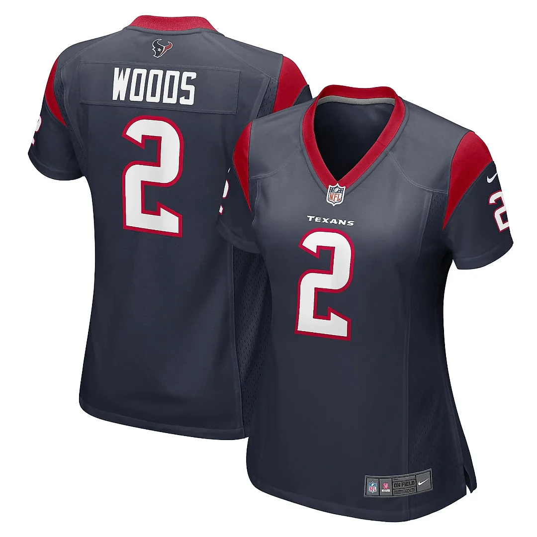 Zennovawear Women's Houston Texans Robert Woods Navy Game Jersey