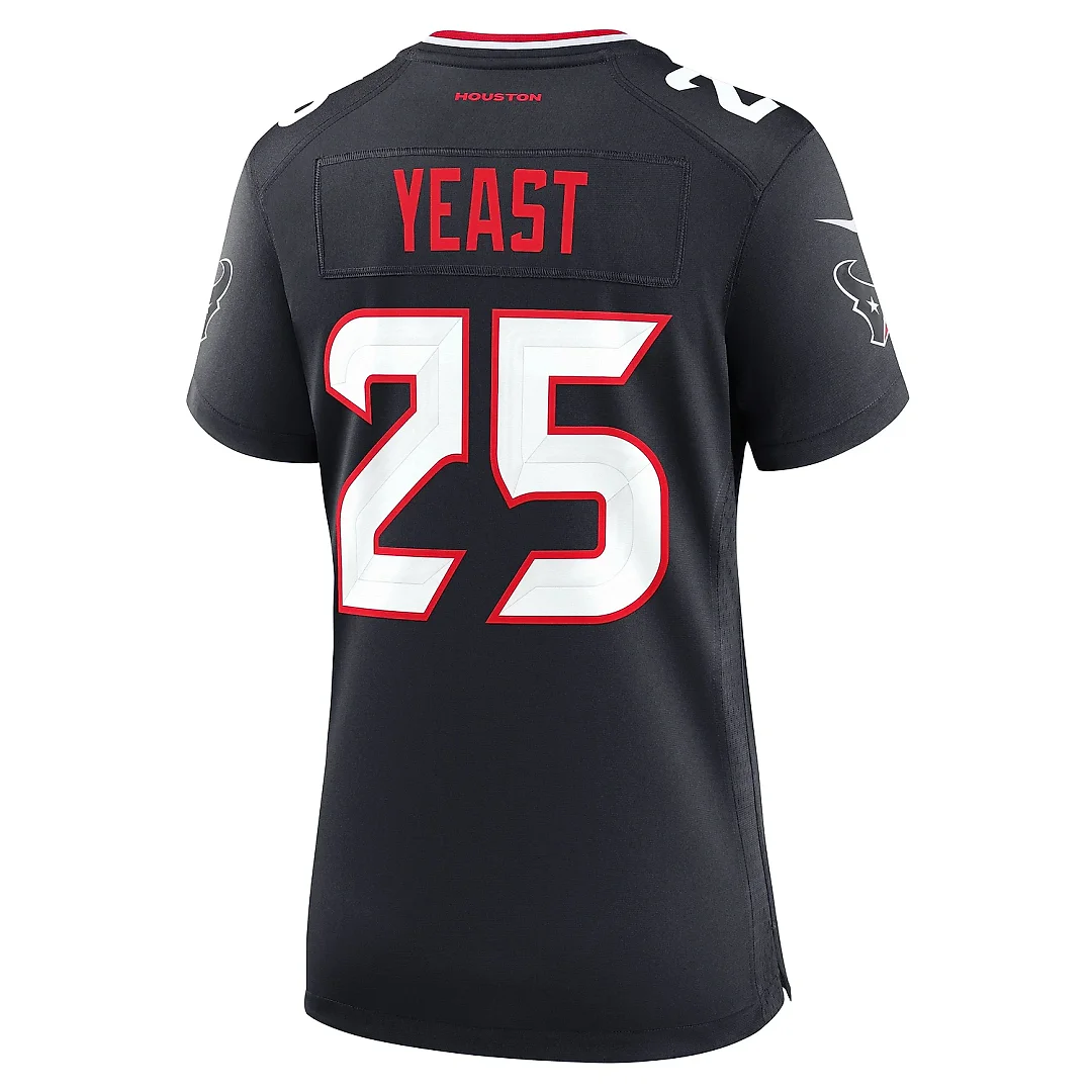 Zennovawear Women's Houston Texans Russ Yeast Navy Team Game Jersey