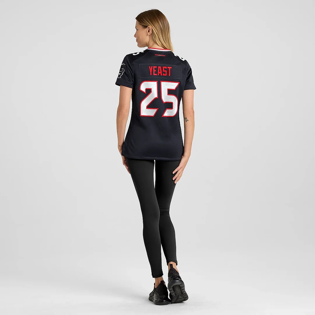 Zennovawear Women's Houston Texans Russ Yeast Navy Team Game Jersey