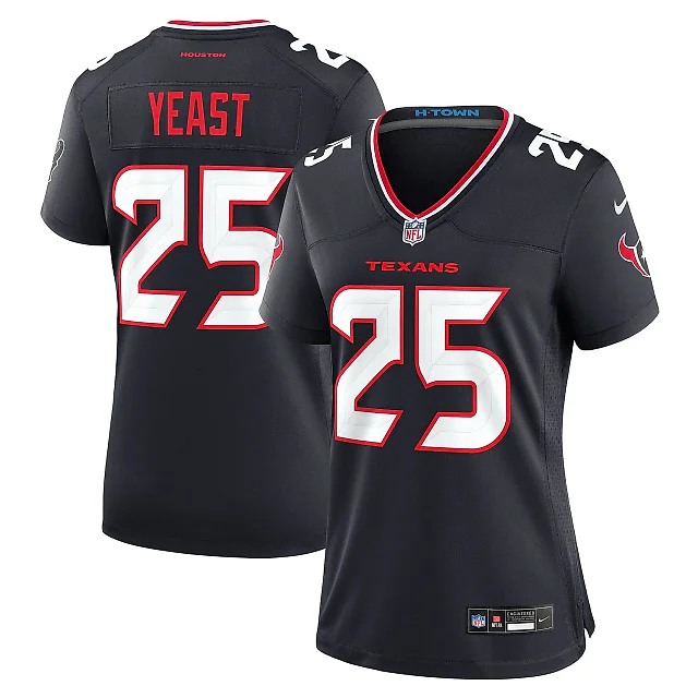 Zennovawear Women's Houston Texans Russ Yeast Navy Team Game Jersey