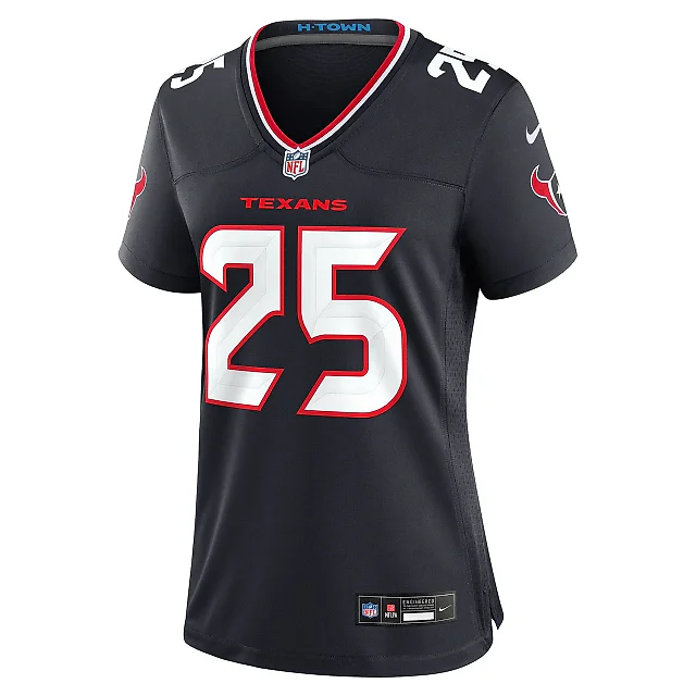 Zennovawear Women's Houston Texans Russ Yeast Navy Team Game Jersey