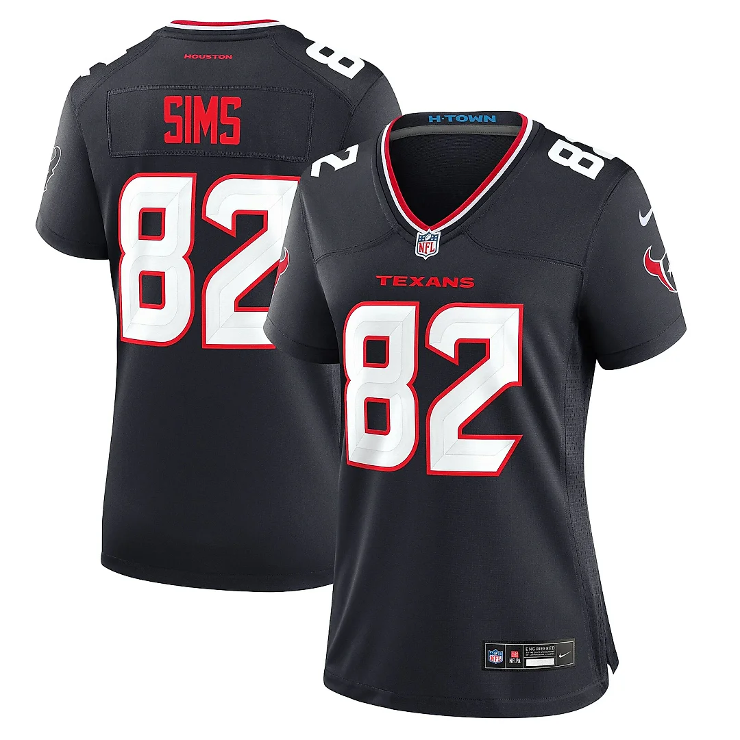 Zennovawear Women's Houston Texans Steven Sims Navy Team Game Jersey