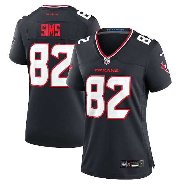 Zennovawear Women's Houston Texans Steven Sims Navy Team Game Jersey