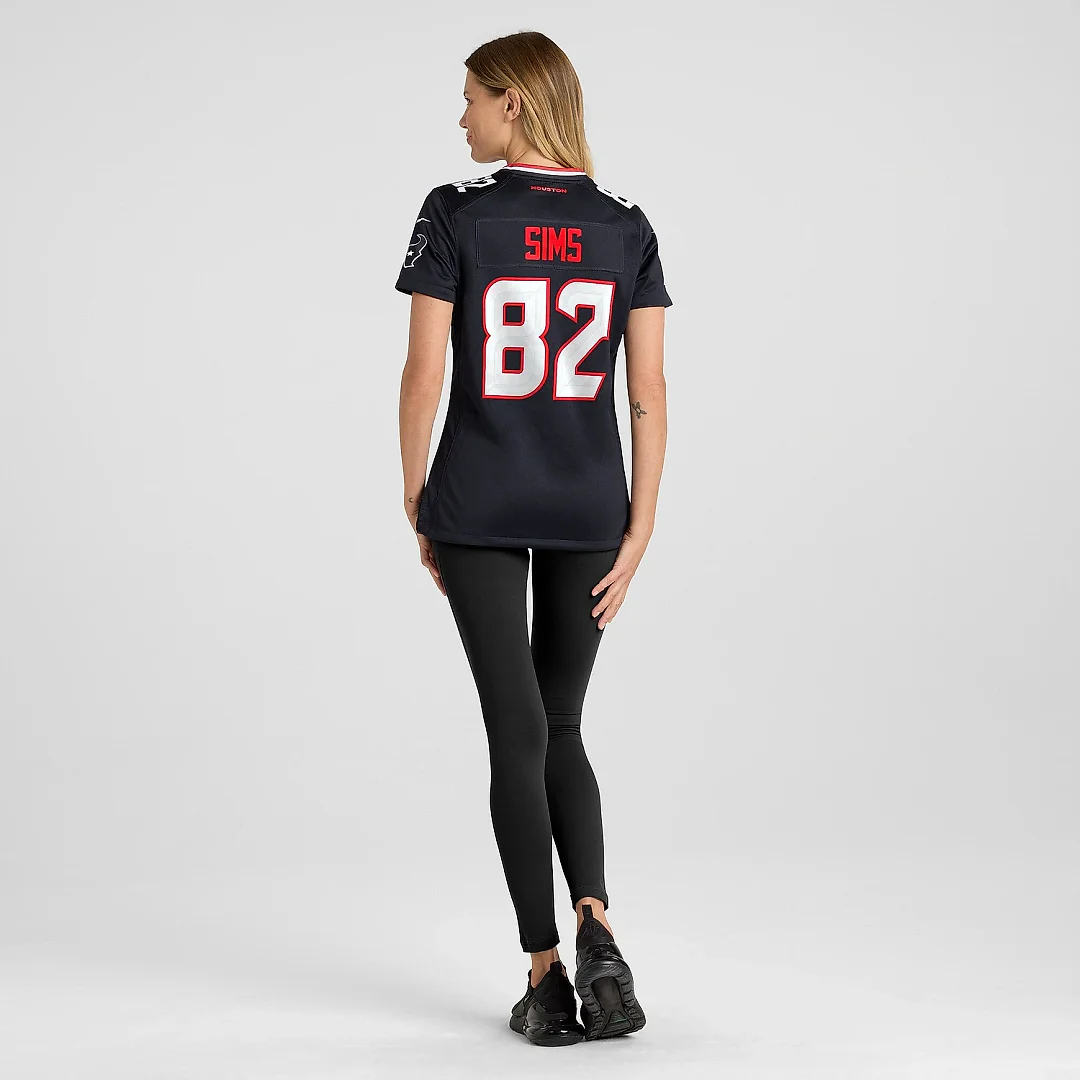 Zennovawear Women's Houston Texans Steven Sims Navy Team Game Jersey