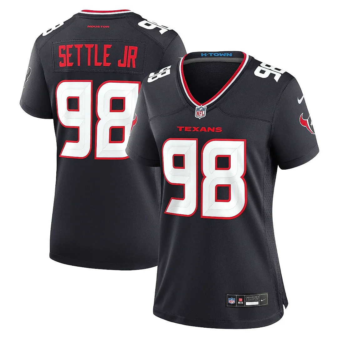 Zennovawear Women's Houston Texans Tim Settle Jr. Navy Team Game Jersey