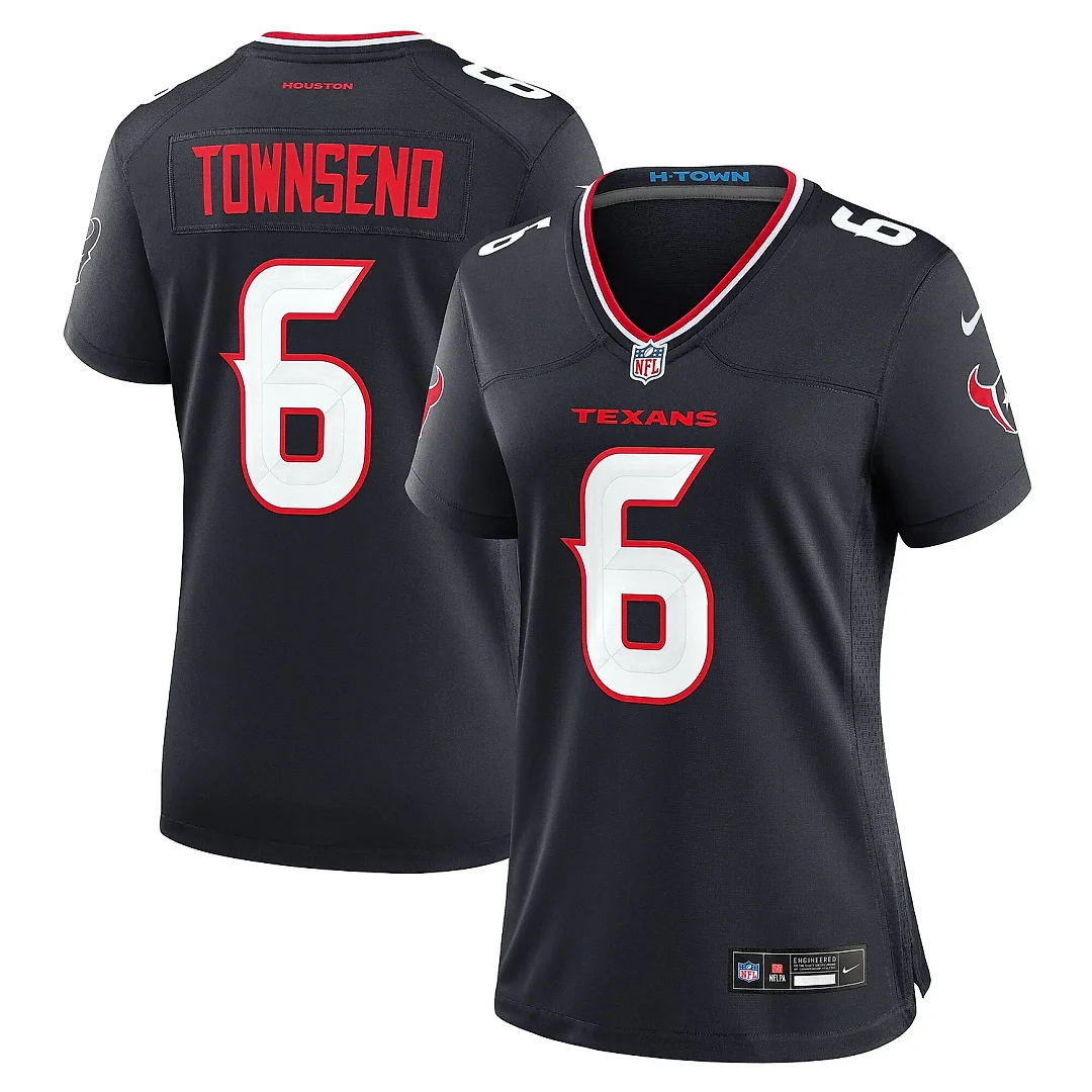 Zennovawear Women's Houston Texans Tommy Townsend Navy Team Game Jersey