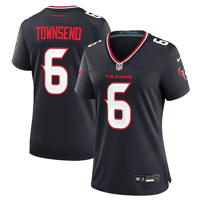 Zennovawear Women's Houston Texans Tommy Townsend Navy Team Game Jersey