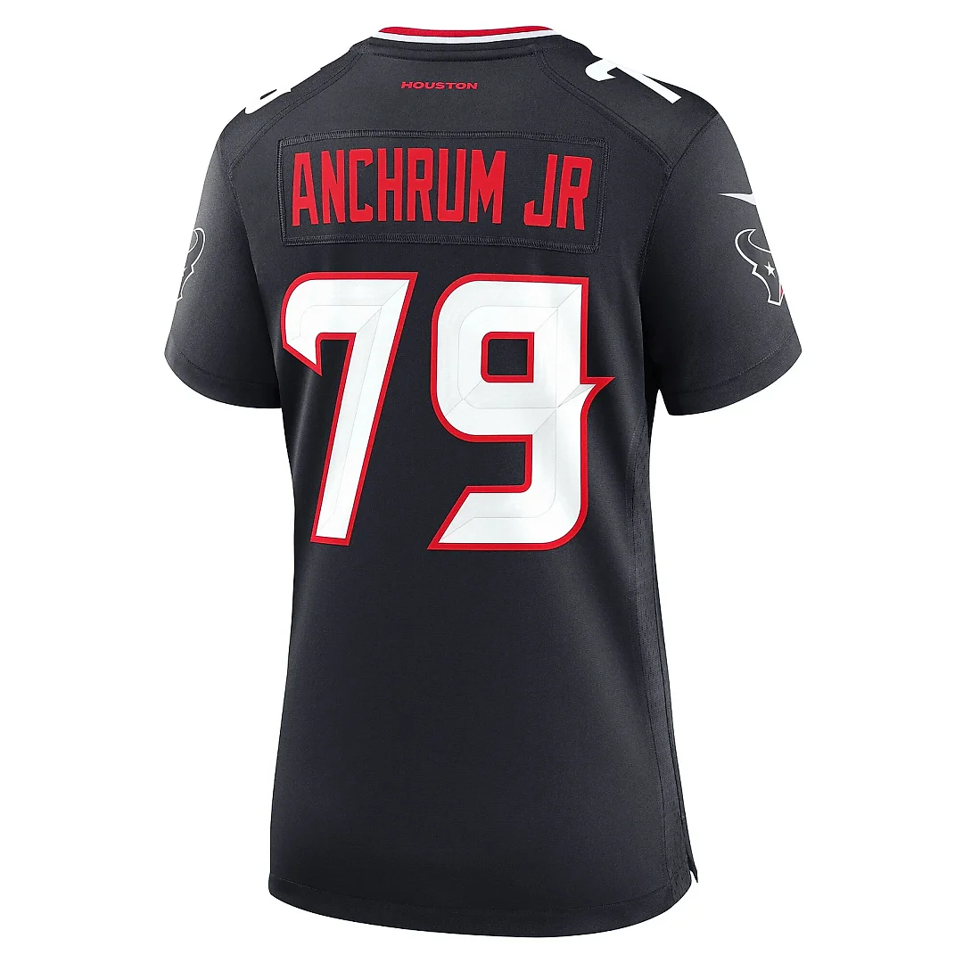 Zennovawear Women's Houston Texans Tremayne Anchrum Jr. Navy Team Game Jersey