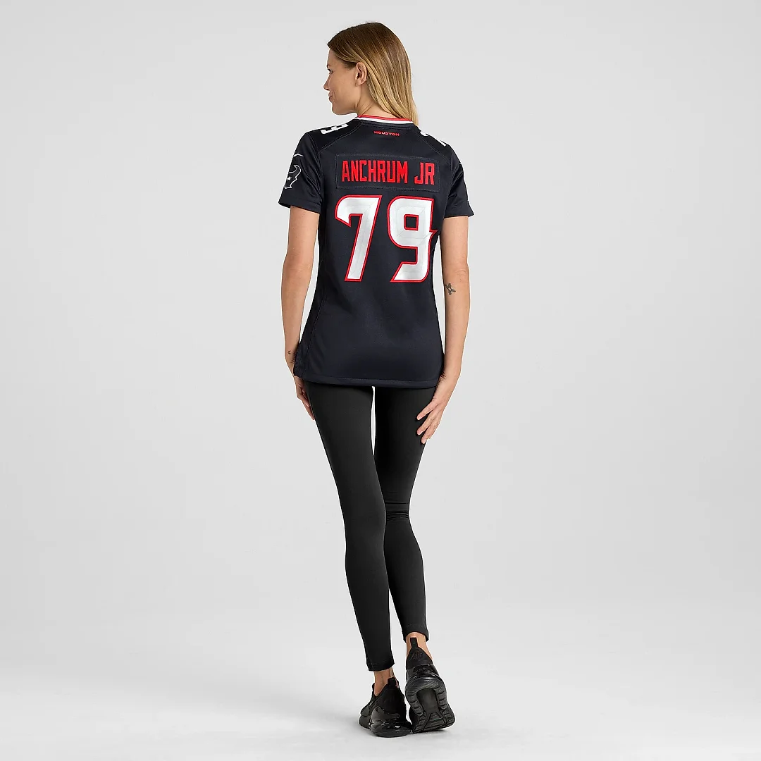 Zennovawear Women's Houston Texans Tremayne Anchrum Jr. Navy Team Game Jersey