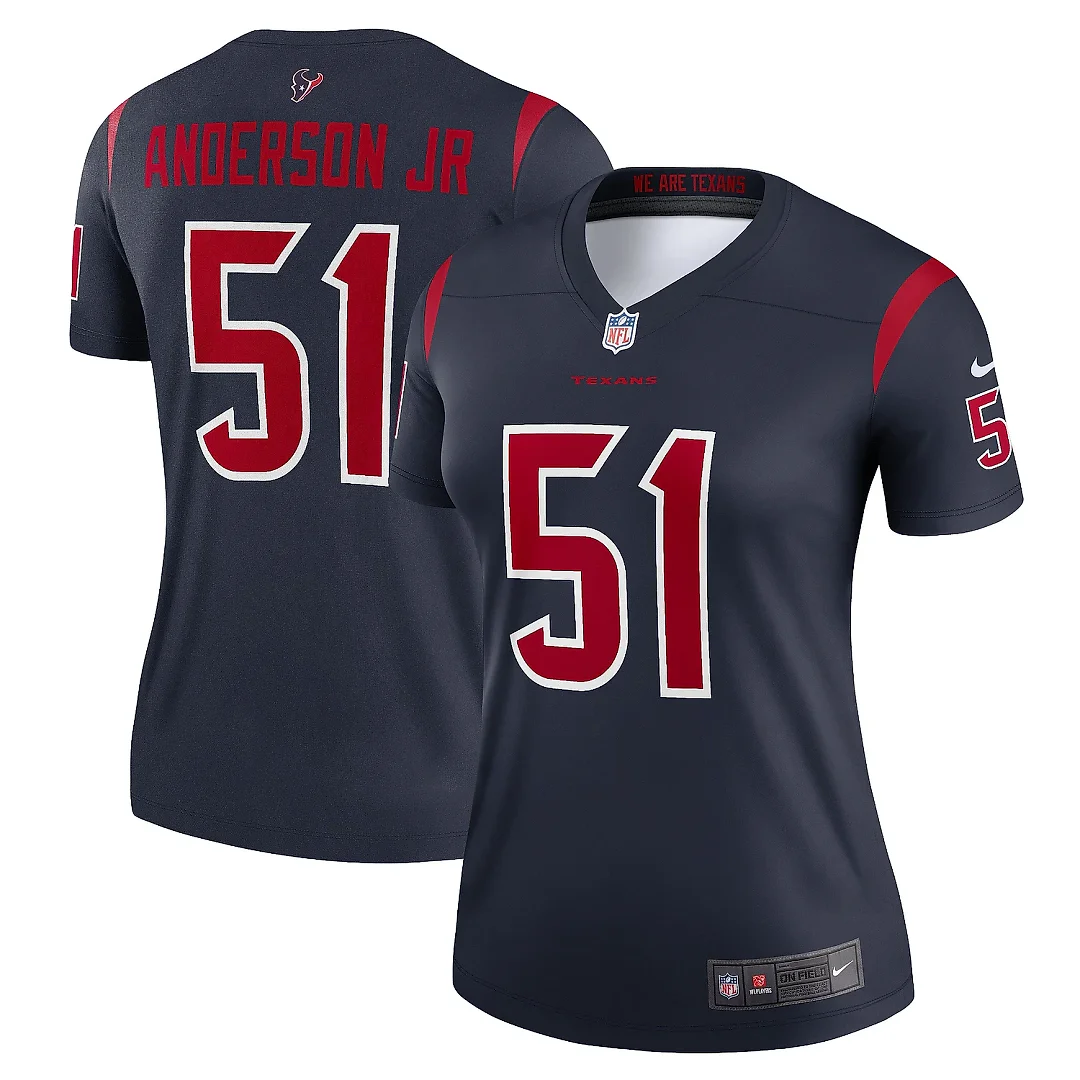 Zennovawear Women's Houston Texans Will Anderson Jr. Navy Team Legend Player Performance Top