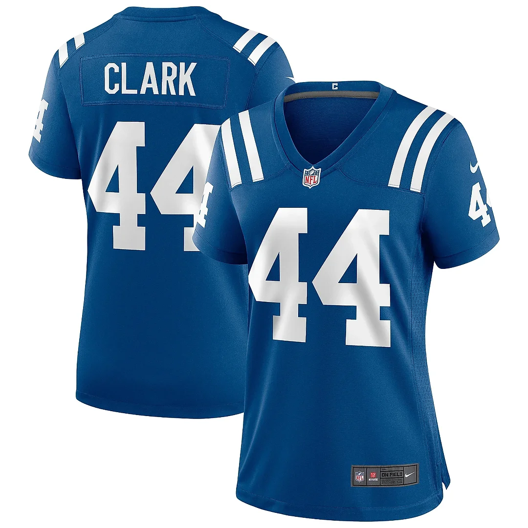 Zennovawear Women's Indianapolis Colts Dallas Clark Royal Game Retired Player Jersey