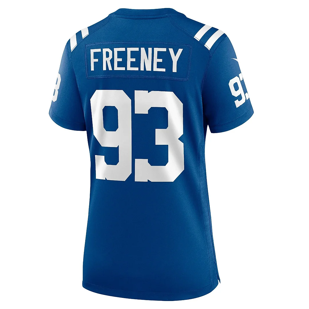 Zennovawear Women's Indianapolis Colts Dwight Freeney Royal Team Retired Player Game Jersey