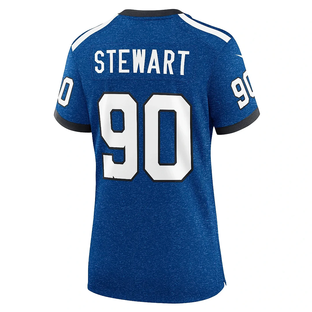 Zennovawear Women's Indianapolis Colts Grover Stewart Royal Indiana Nights Alternate Game Jersey