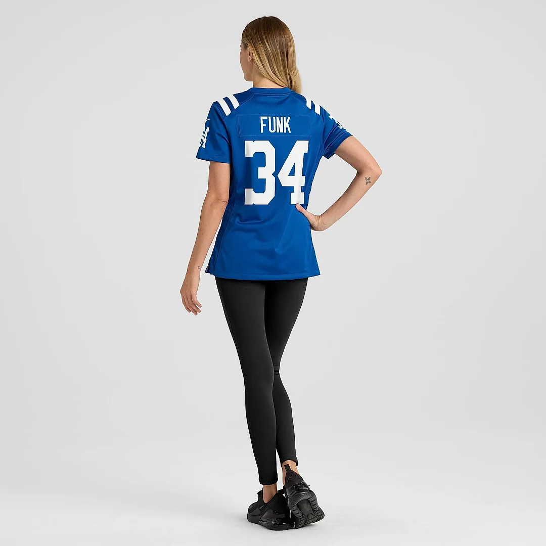 Zennovawear Women's Indianapolis Colts Jake Funk Royal Team Game Jersey