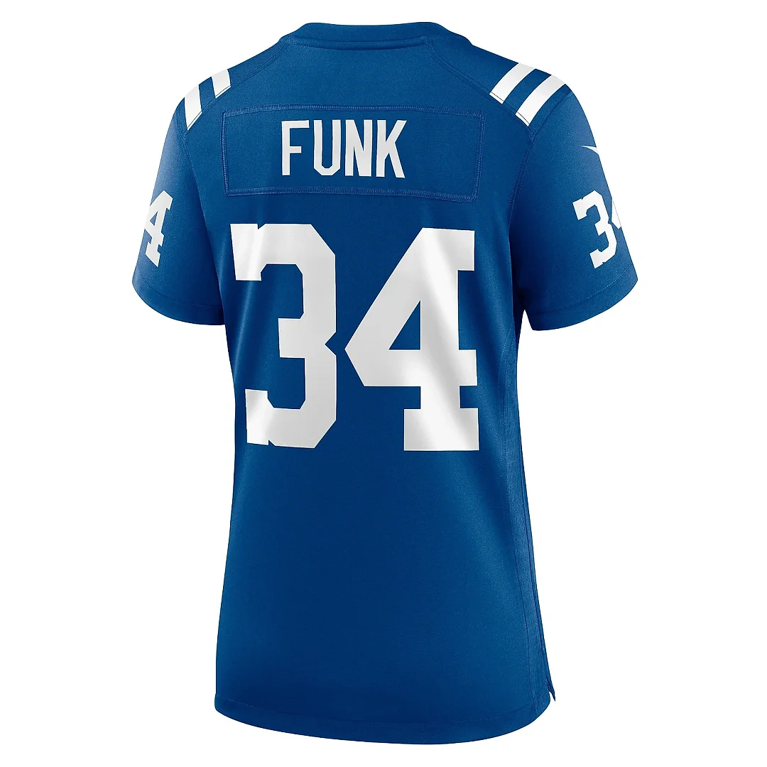 Zennovawear Women's Indianapolis Colts Jake Funk Royal Team Game Jersey