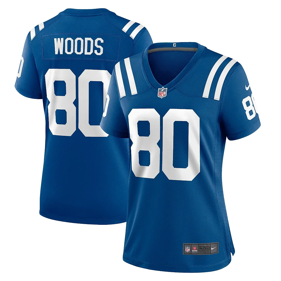 Zennovawear Women's Indianapolis Colts Jelani Woods Royal Player Game Jersey