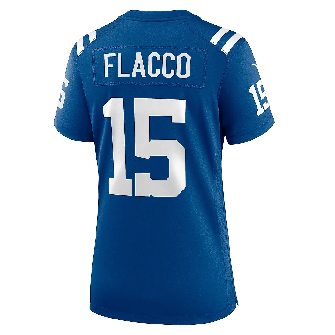 Zennovawear Women's Indianapolis Colts Joe Flacco Royal Game Jersey