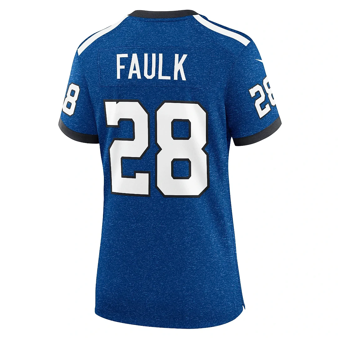 Zennovawear Women's Indianapolis Colts Marshall Faulk Royal Indiana Nights Alternate Game Jersey