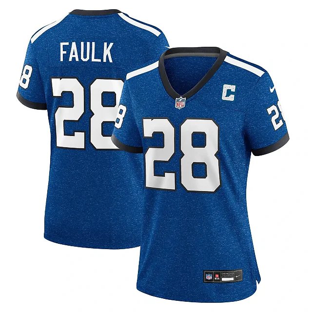 Zennovawear Women's Indianapolis Colts Marshall Faulk Royal Indiana Nights Alternate Game Jersey
