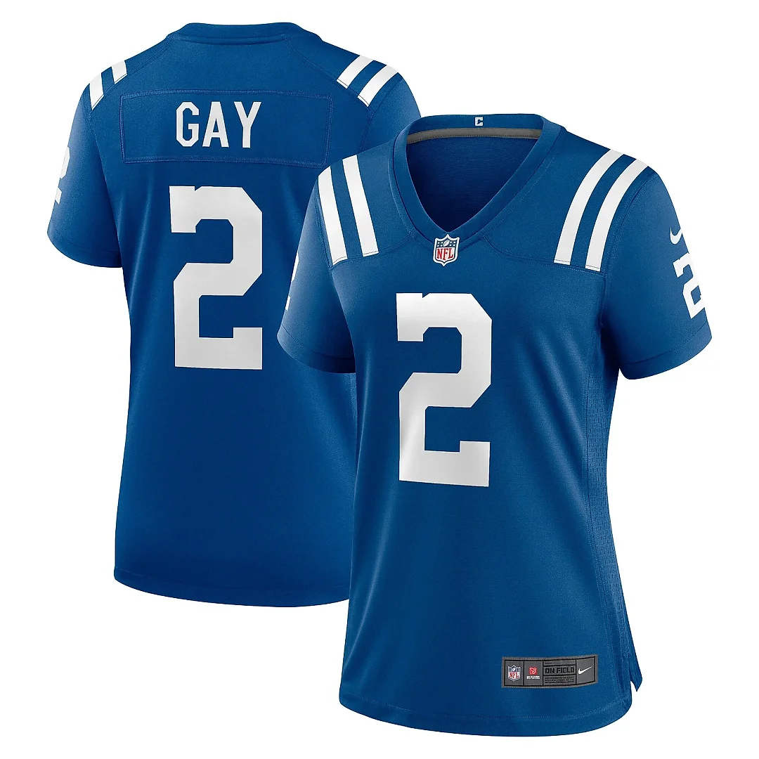 Zennovawear Women's Indianapolis Colts Matt Gay Royal Game Player Jersey
