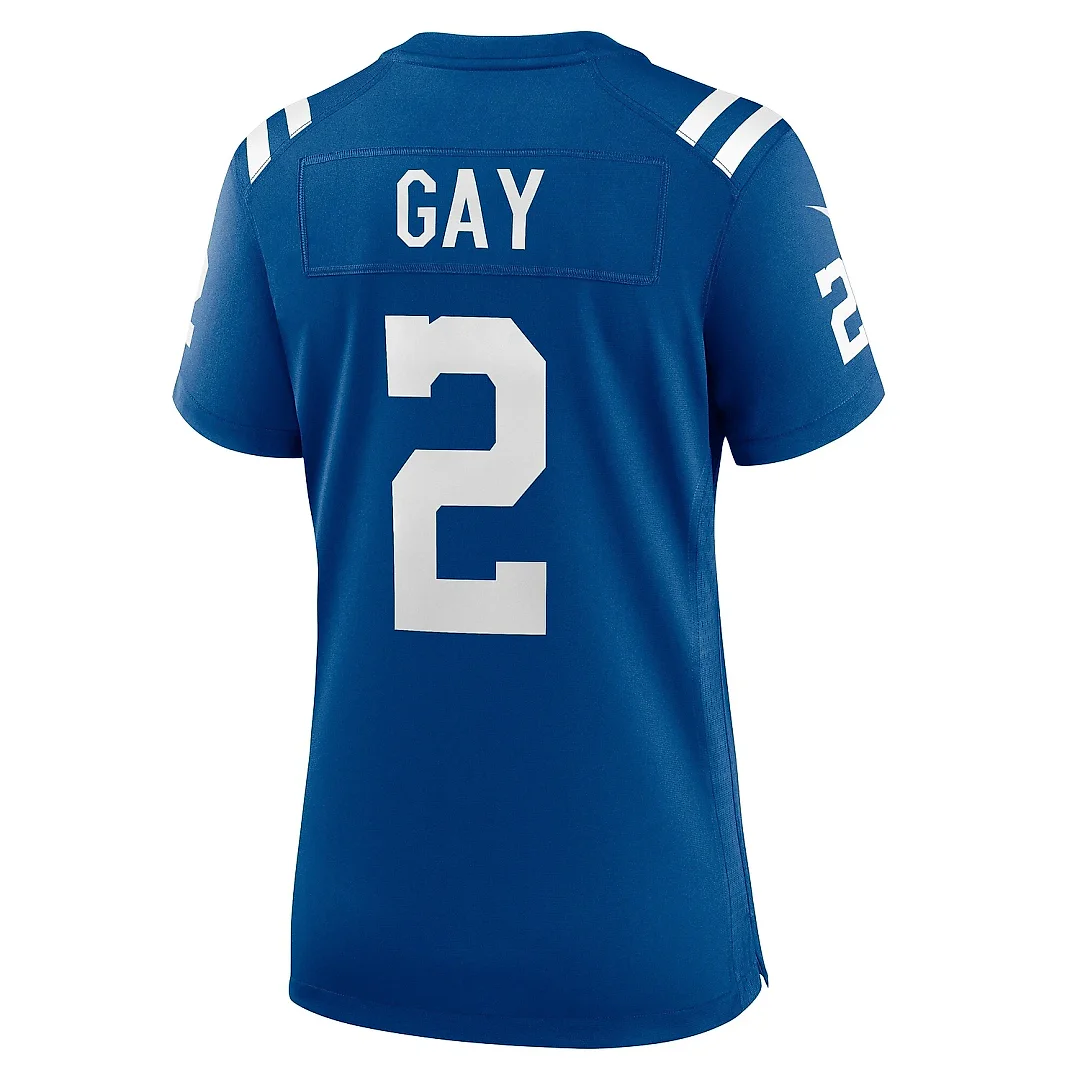 Zennovawear Women's Indianapolis Colts Matt Gay Royal Game Player Jersey