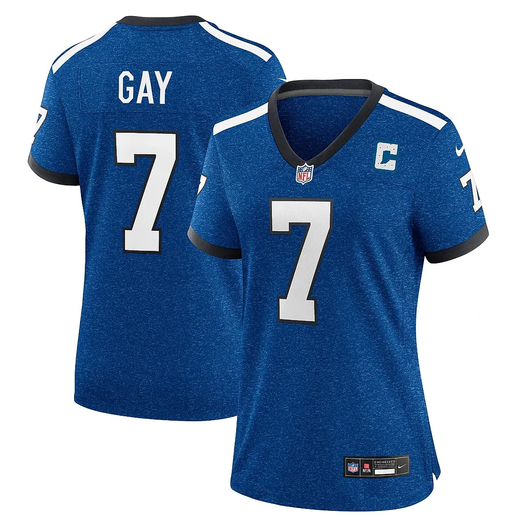 Zennovawear Women's Indianapolis Colts Matt Gay Royal Indiana Nights Alternate Game Jersey