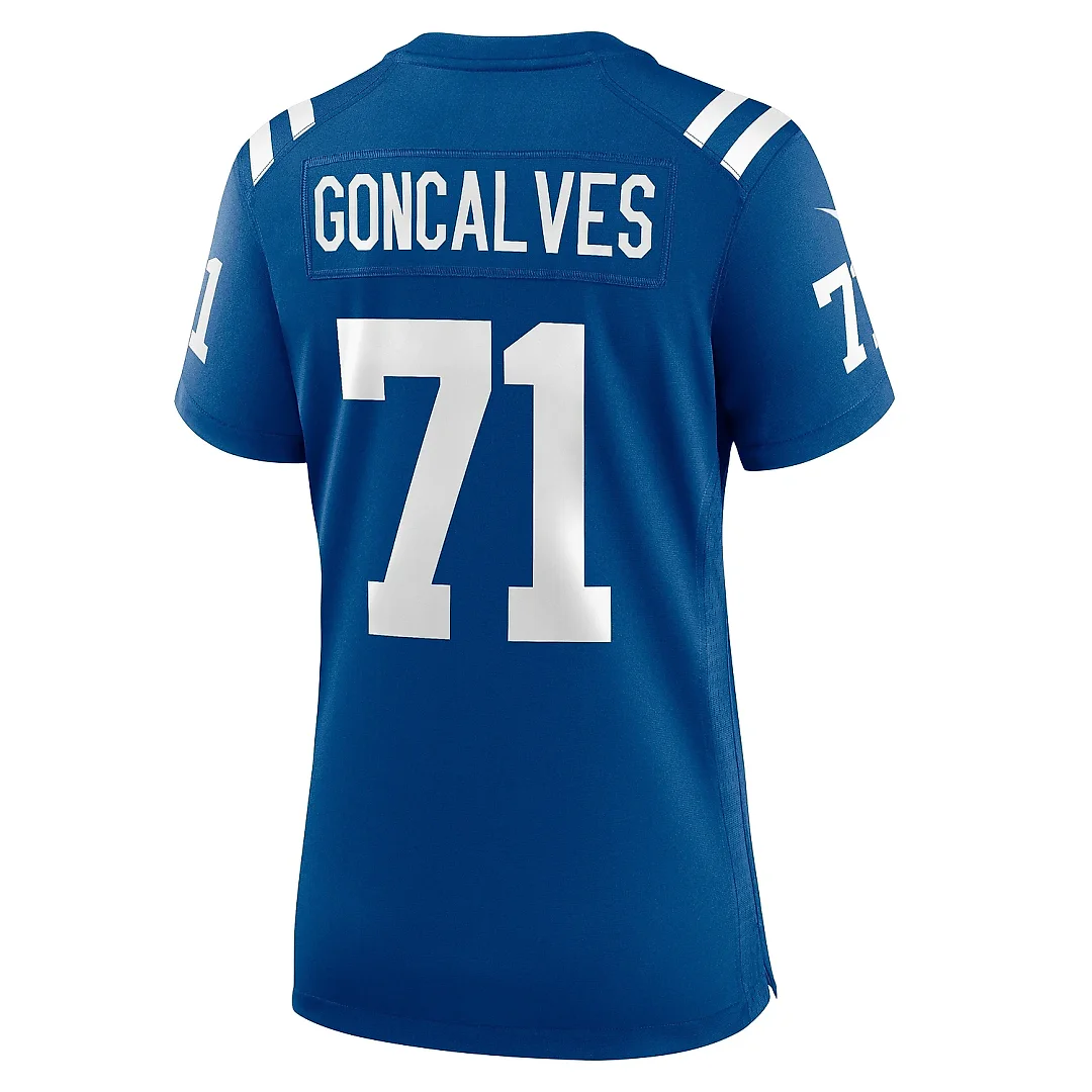 Zennovawear Women's Indianapolis Colts Matt Goncalves Royal Game Jersey