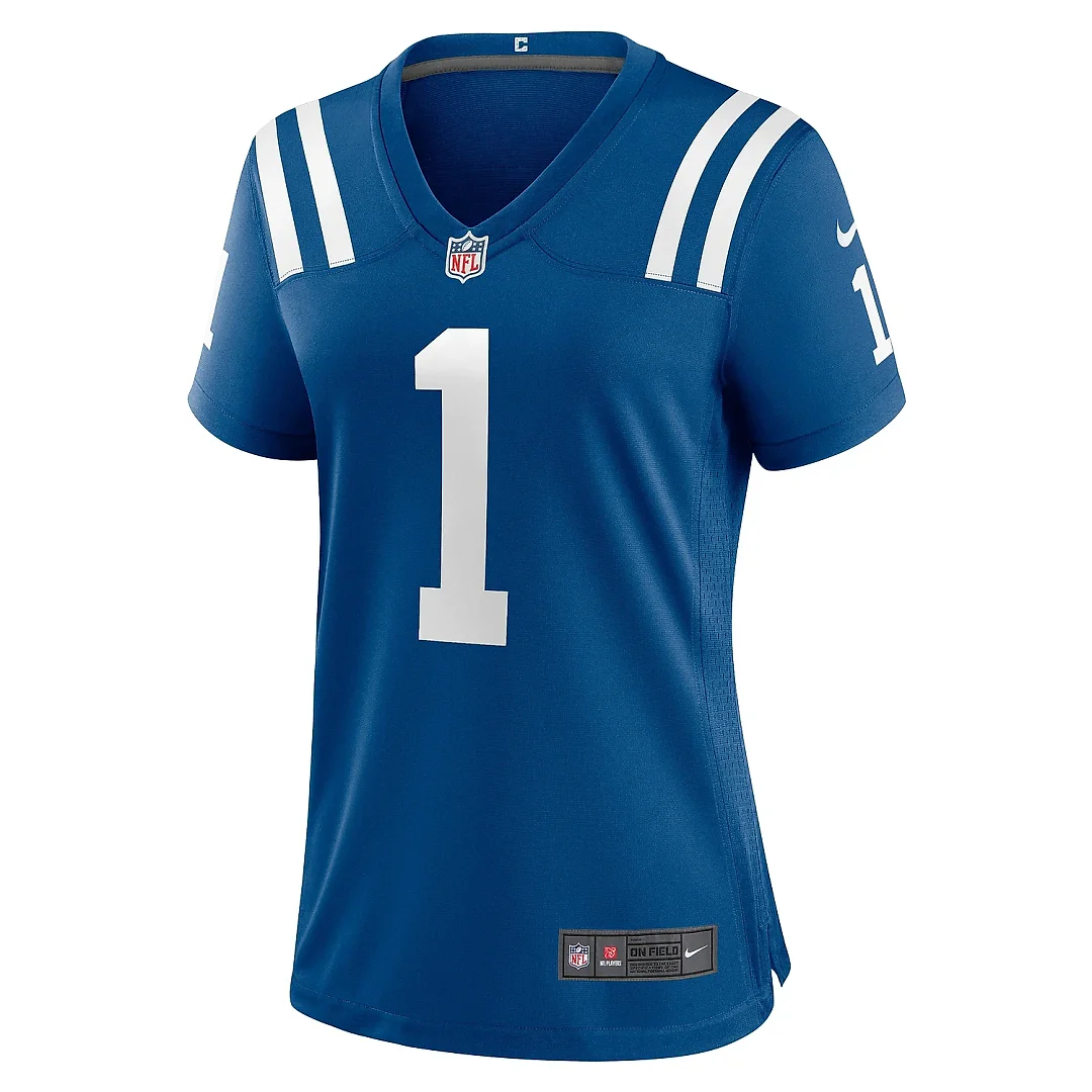 Zennovawear Women's Indianapolis Colts Number 1 Mom Royal Game Jersey
