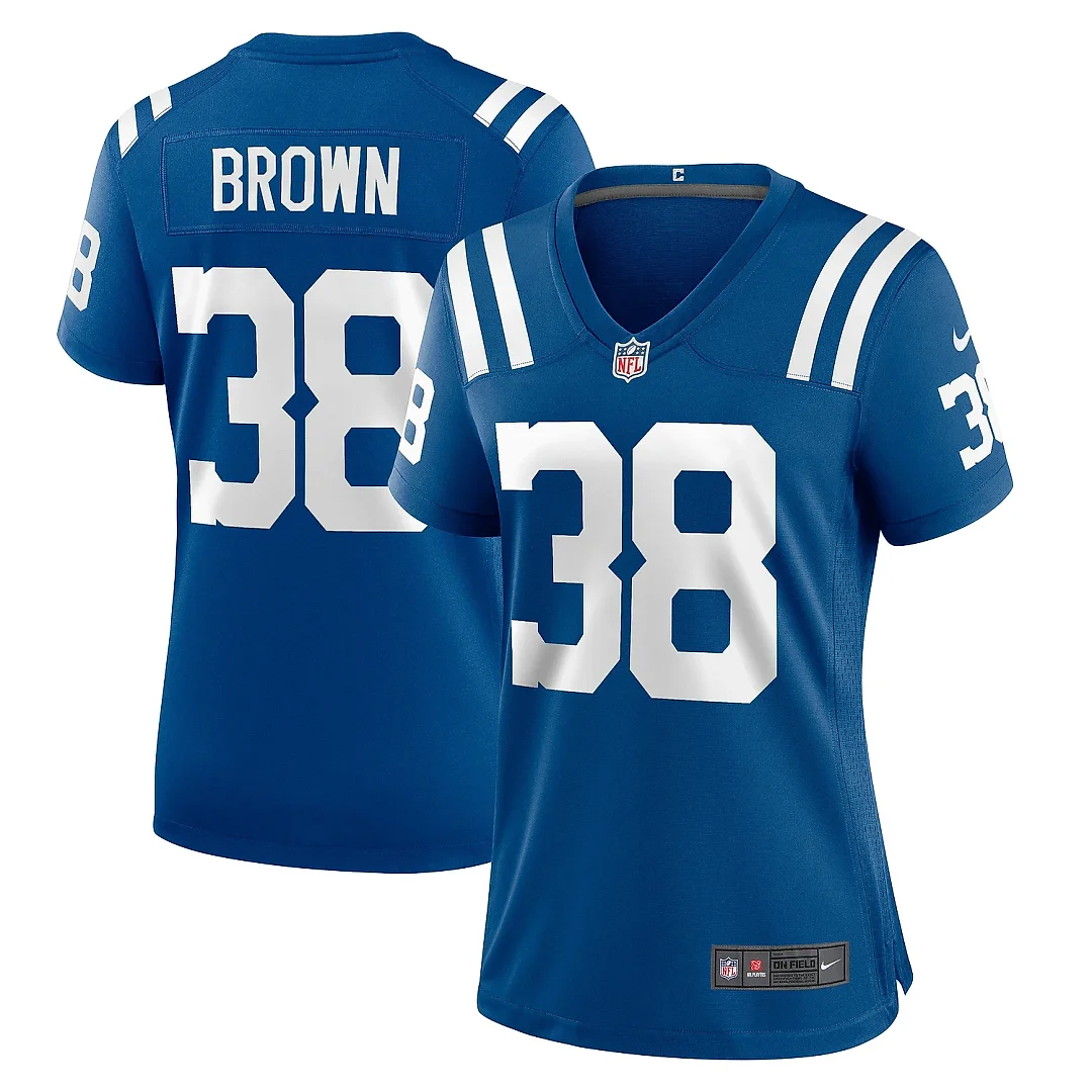 Zennovawear Women's Indianapolis Colts Pharaoh Brown Royal Game Player Jersey