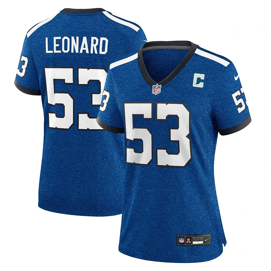Zennovawear Women's Indianapolis Colts Shaquille Leonard Blue Player Jersey