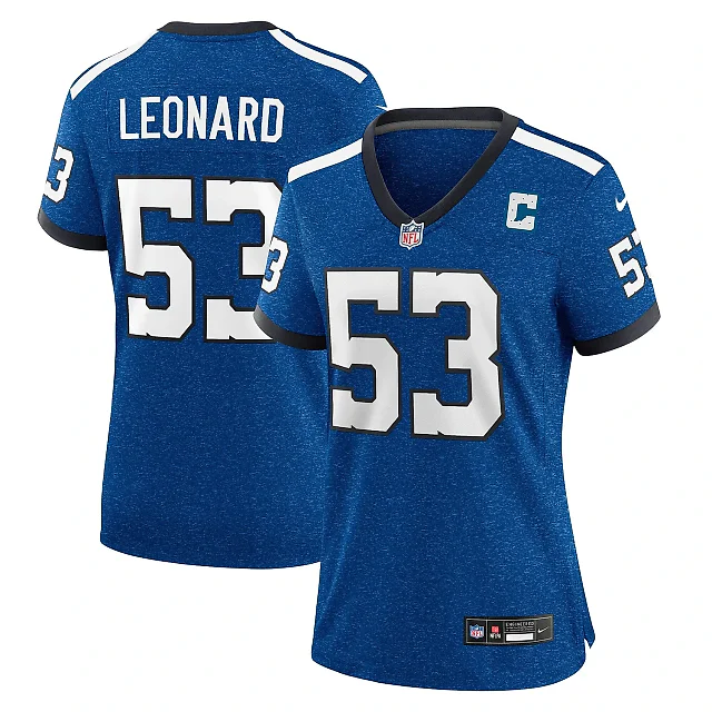 Zennovawear Women's Indianapolis Colts Shaquille Leonard Blue Player Jersey