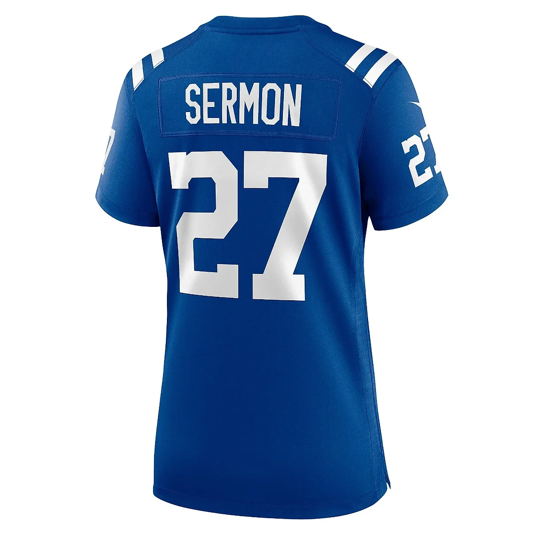 Zennovawear Women's Indianapolis Colts Trey Sermon Royal Team Game Jersey