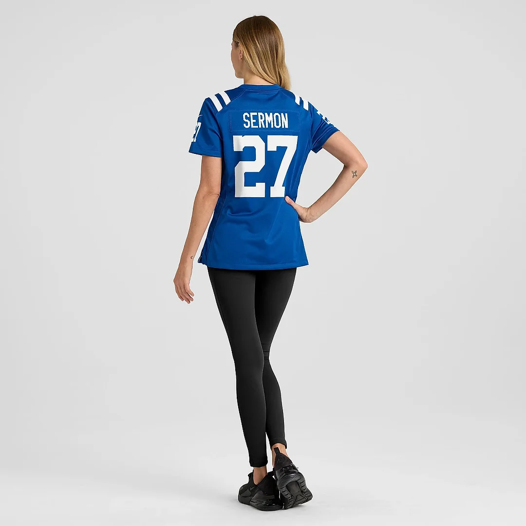 Zennovawear Women's Indianapolis Colts Trey Sermon Royal Team Game Jersey