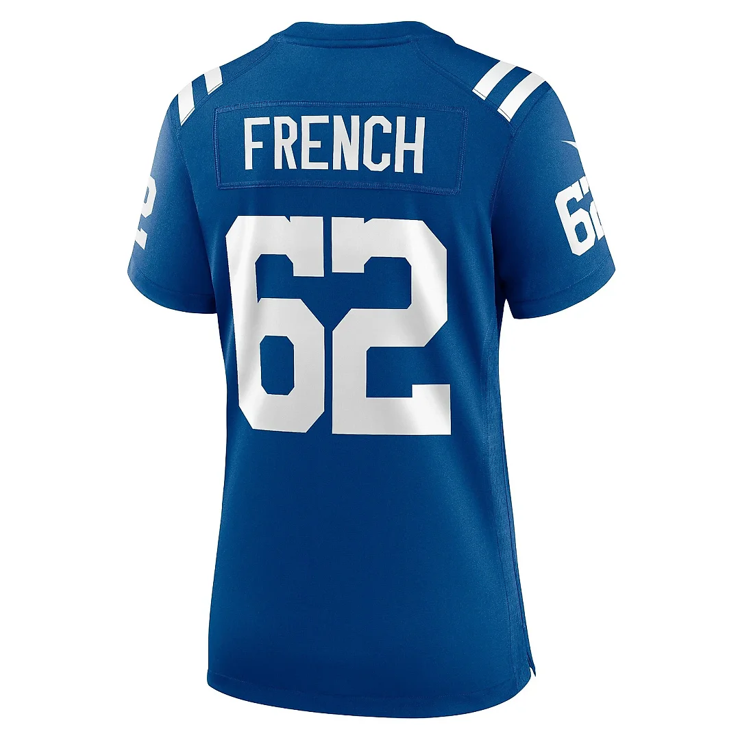 Zennovawear Women's Indianapolis Colts Wesley French Royal Game Player Jersey