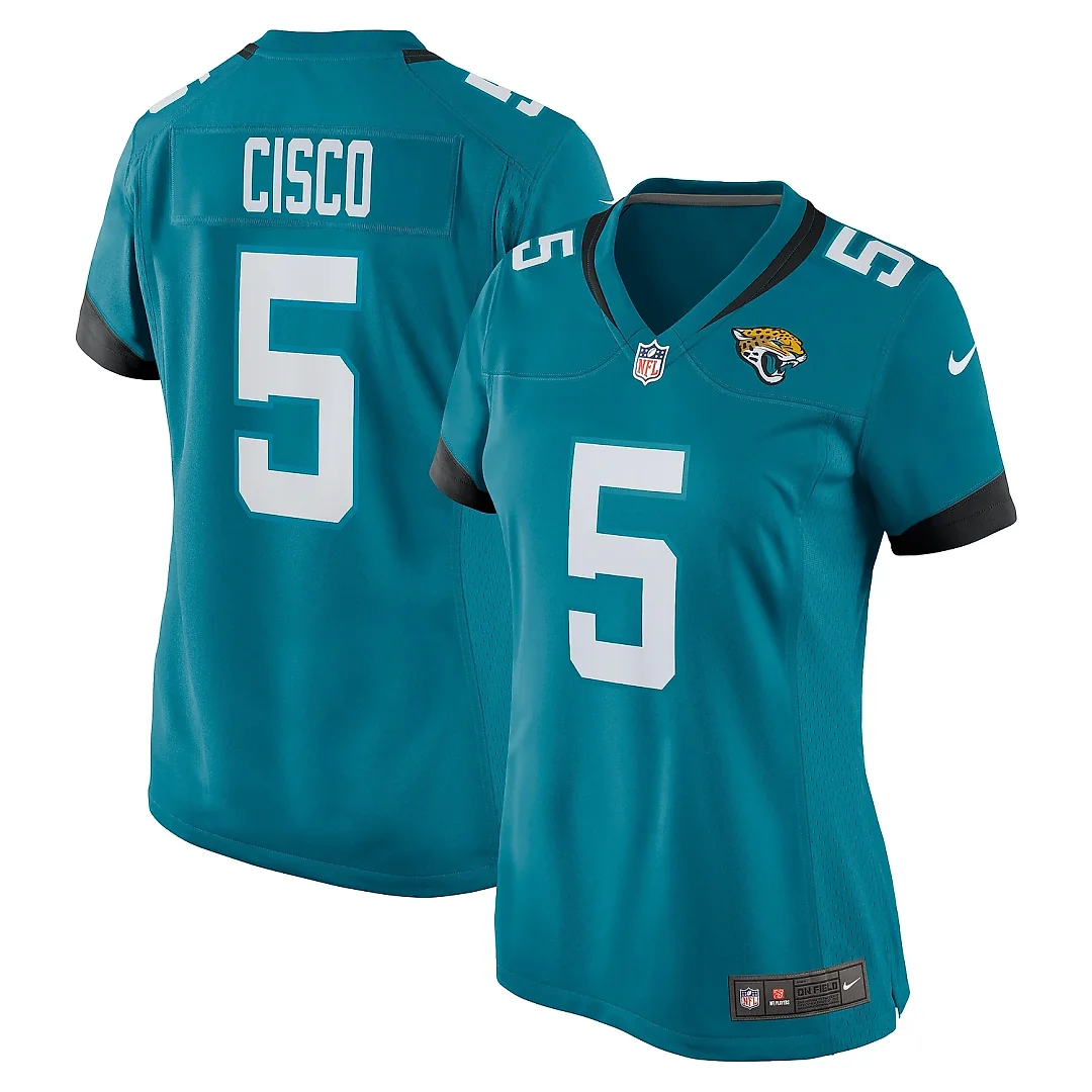 Zennovawear Women's Jacksonville Jaguars Andre Cisco Teal Game Player Jersey