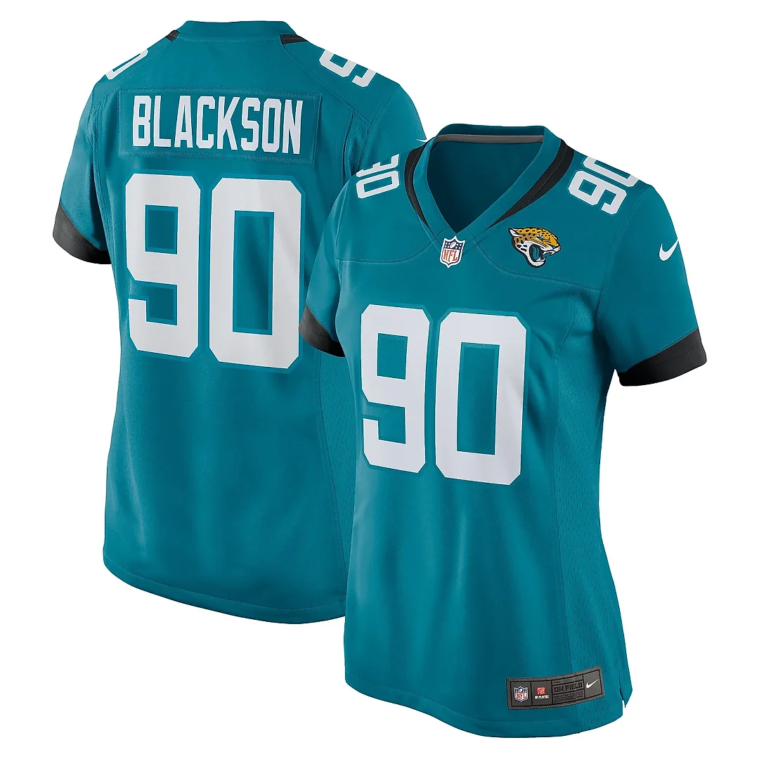 Zennovawear Women's Jacksonville Jaguars Angelo Blackson Teal Team Game Jersey