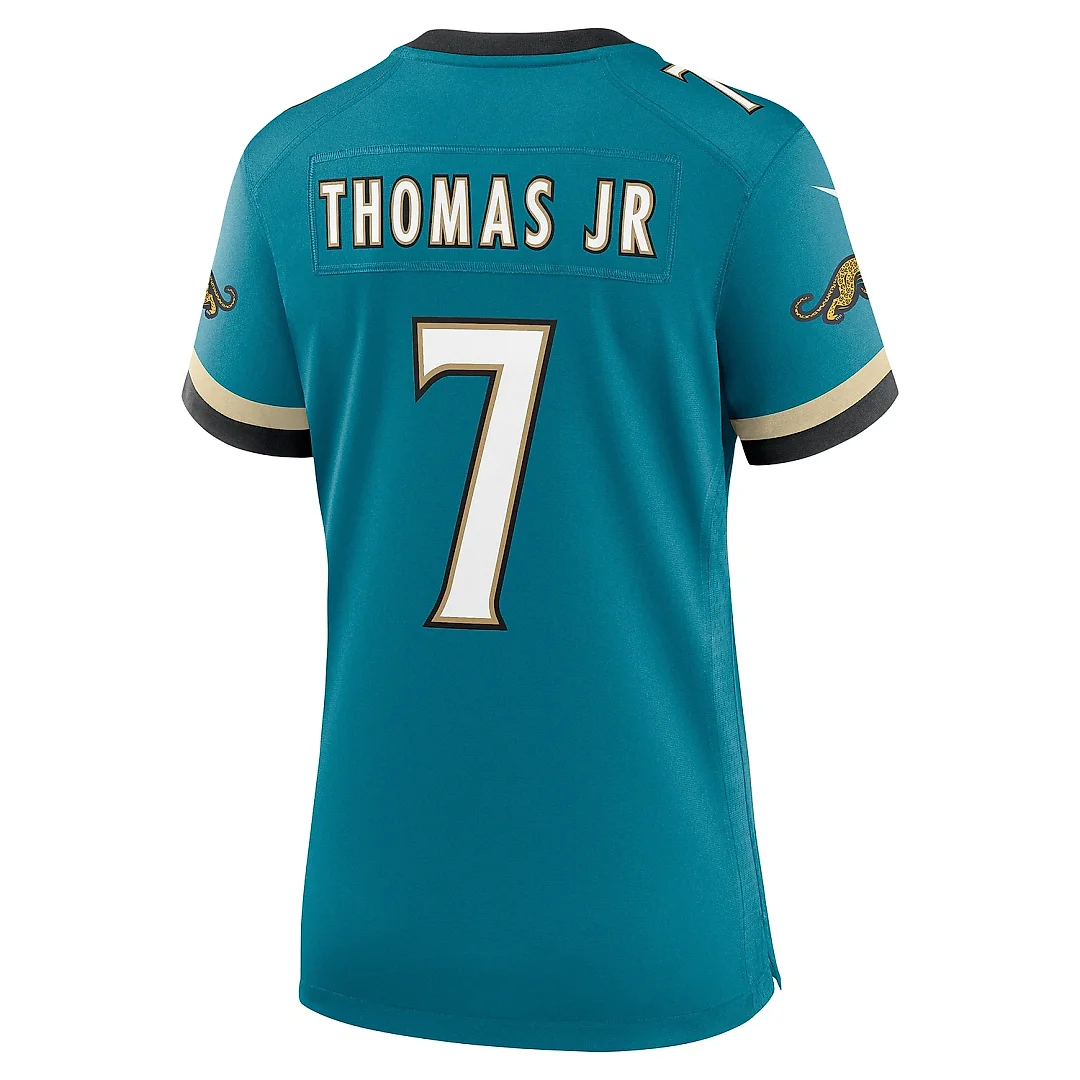 Zennovawear Women's Jacksonville Jaguars Brian Thomas Jr. Teal Prowler Throwback Game Jersey