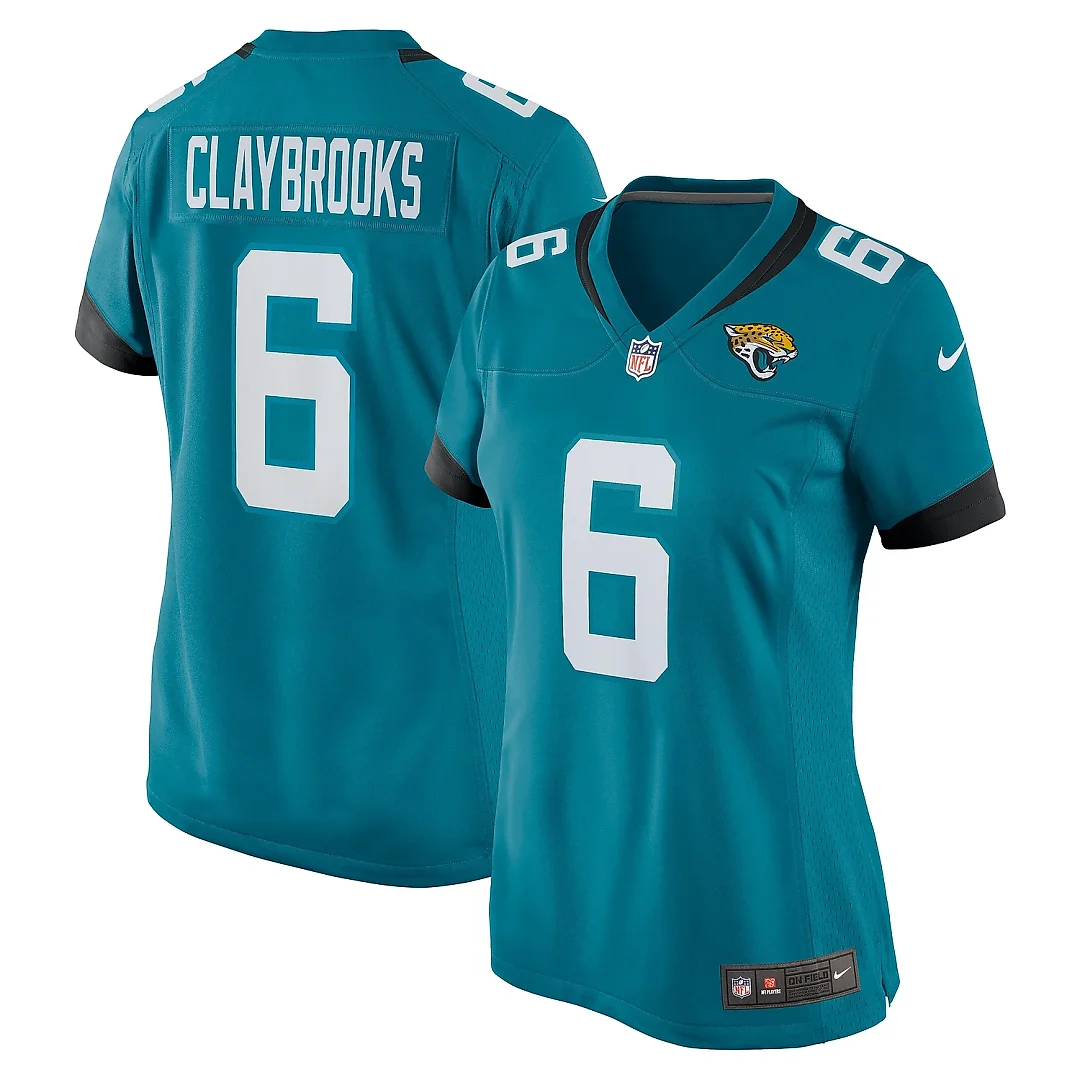 Zennovawear Women's Jacksonville Jaguars Chris Claybrooks Teal Game Player Jersey